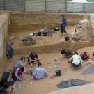 Vue du chantier de fouilles préhistoriques d'Etiolles (91)