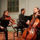 Vue du Trio Aralia, trio de musique de chambre, en concert