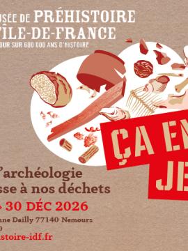 Affiche de l'exposition "ça en jette, quand l'archéologie s'intéresse à nos déchets"