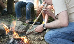 Démonstration d'allumage d'un feu