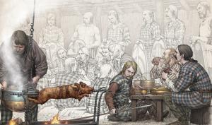 Illustration d'un banquet gaulois