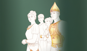 Visuel de l'exposition pouvoir et métal représentant une famille aristocratique de l'âge du Bronze