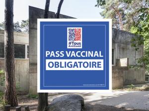 Mention de l'obligation de posséder le passe vaccinal pour accéder au musée