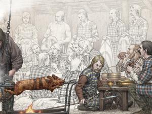 Illustration d'un banquet gaulois