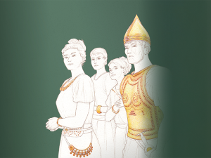 Visuel de l'exposition pouvoir et métal représentant une famille aristocratique de l'âge du Bronze