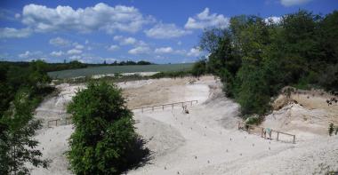 Vue du site géologique et archéolgique de Vernou La Celle (77).