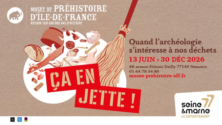 Affiche de l'exposition "ça en jette. Quand l'archéologie s'intéresse à nos déchets"