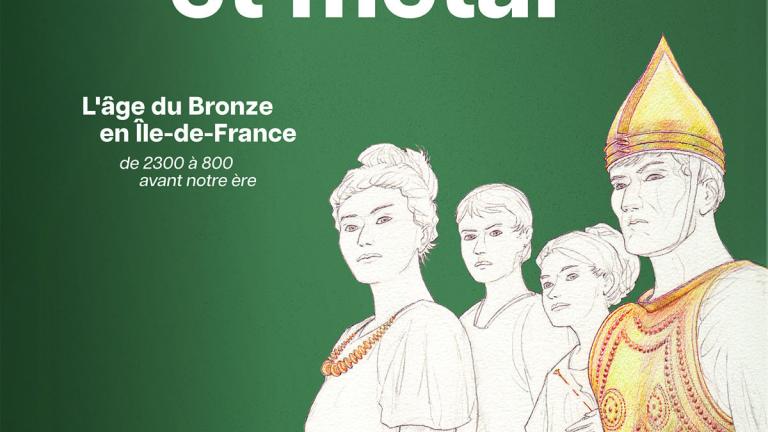 Visuel de l'exposition pouvoir et métal représentant une famille aristocratique de l'âge du Bronze