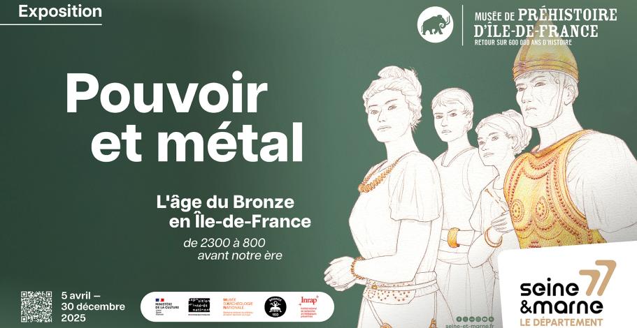 Visuel de l'exposition pouvoir et métal représentant une famille aristocratique de l'âge du Bronze