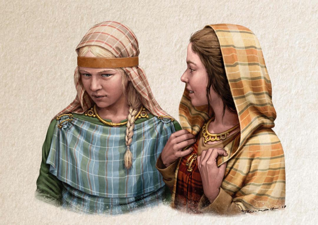 Illustration deux femmes gauloises portant des torques en bronze