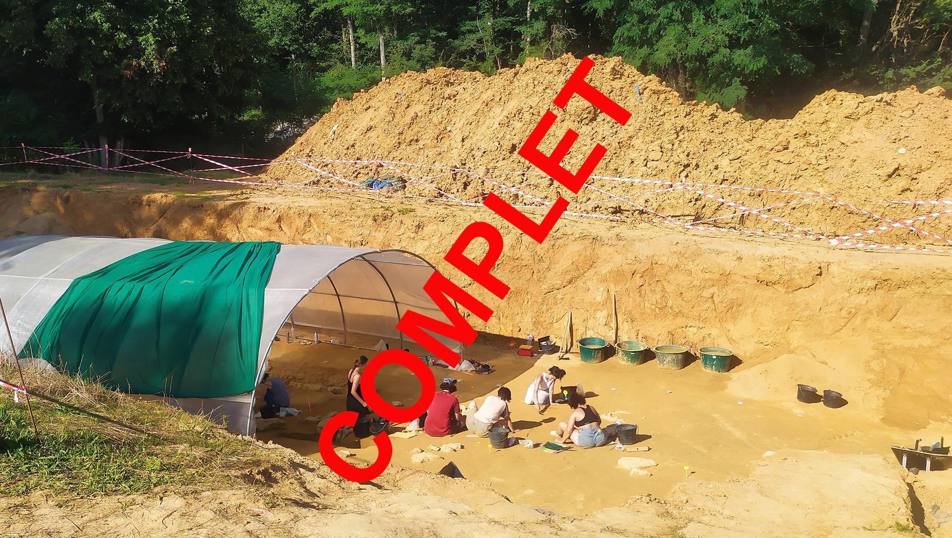 Vue du chantier de fouilles préhistoriques d'Ormesson (77)